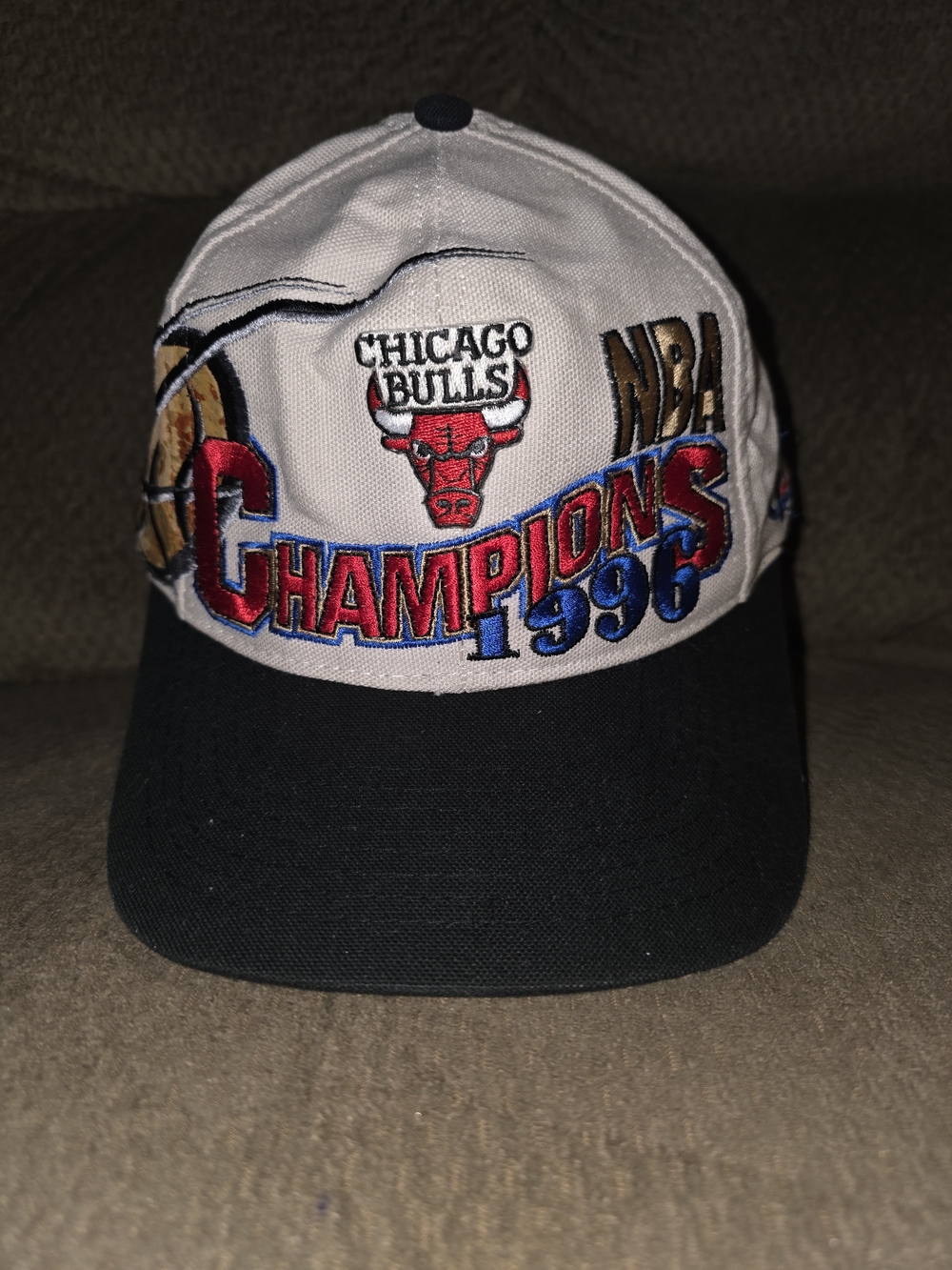 Logo Athletic White and Black Embroidered Champions Hat